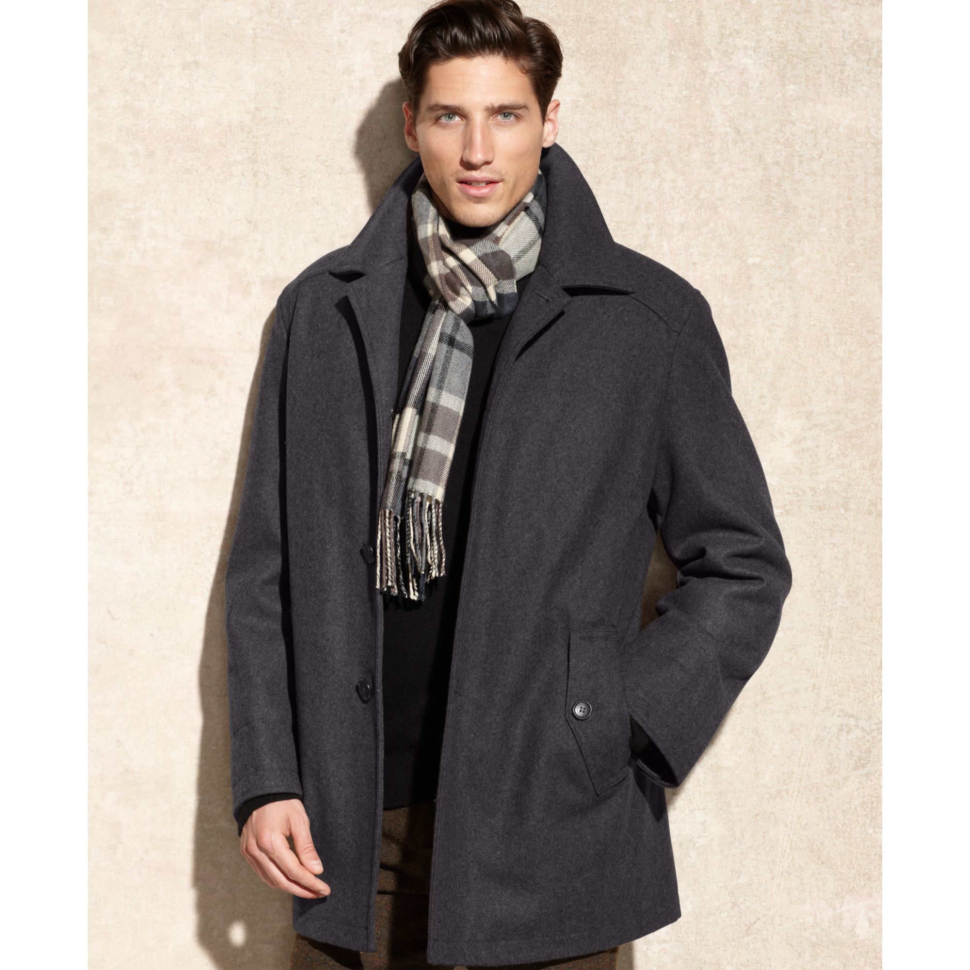 London Fog Alden Wool Car Coat in Gray for Men Lyst