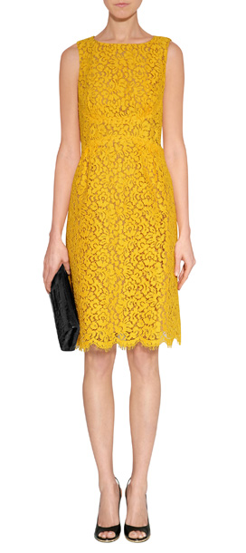 Lyst - Michael Kors Sunflower Cotton blend Lace Dress in Yellow