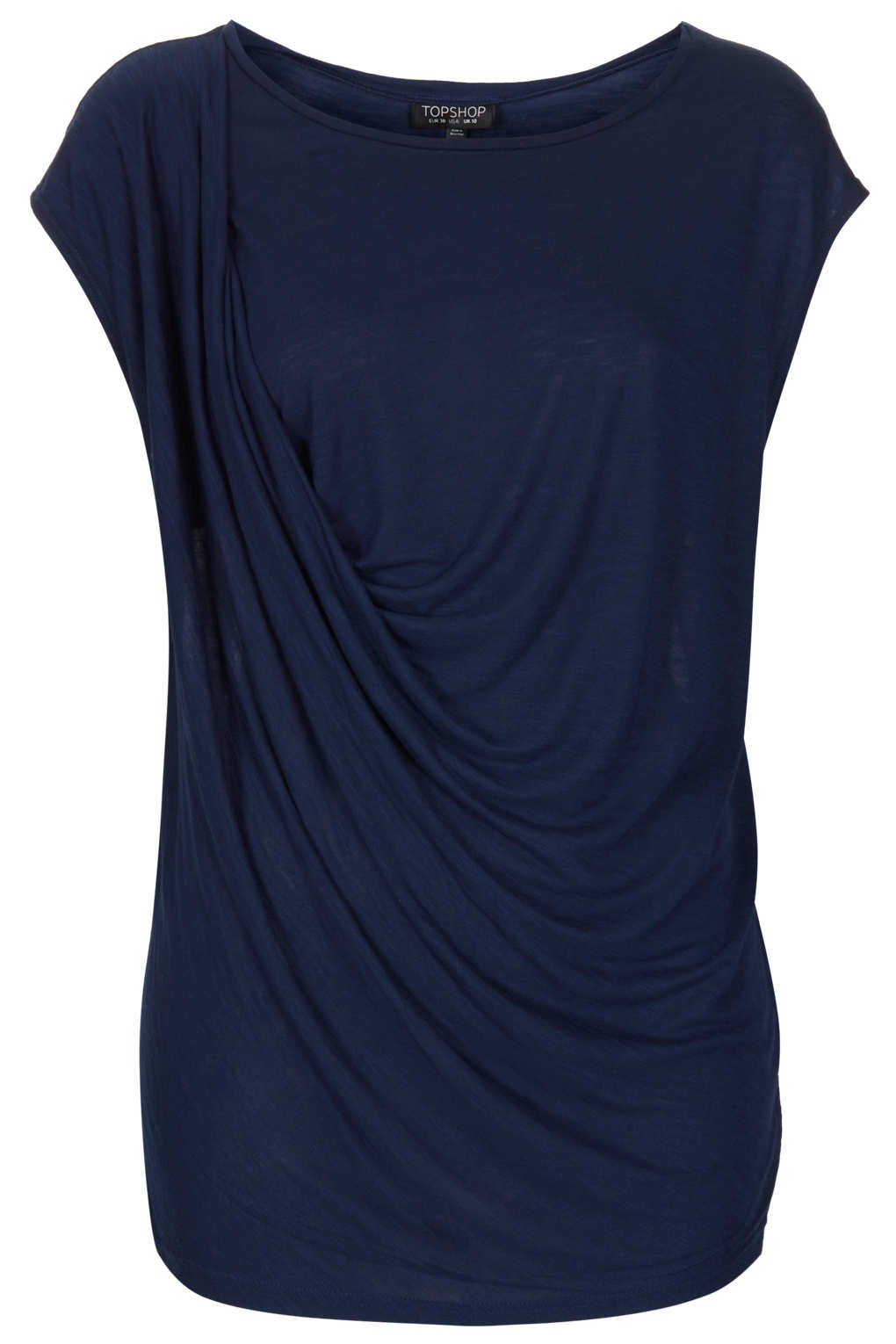 Topshop Drape Sleeveless Top In Navy Blue Blue Lyst
