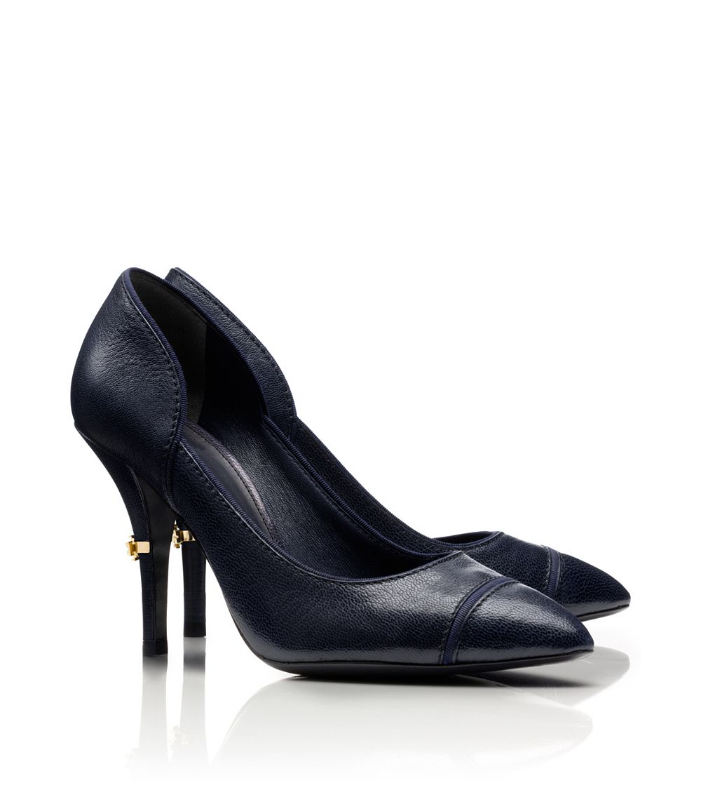 tory burch navy heels