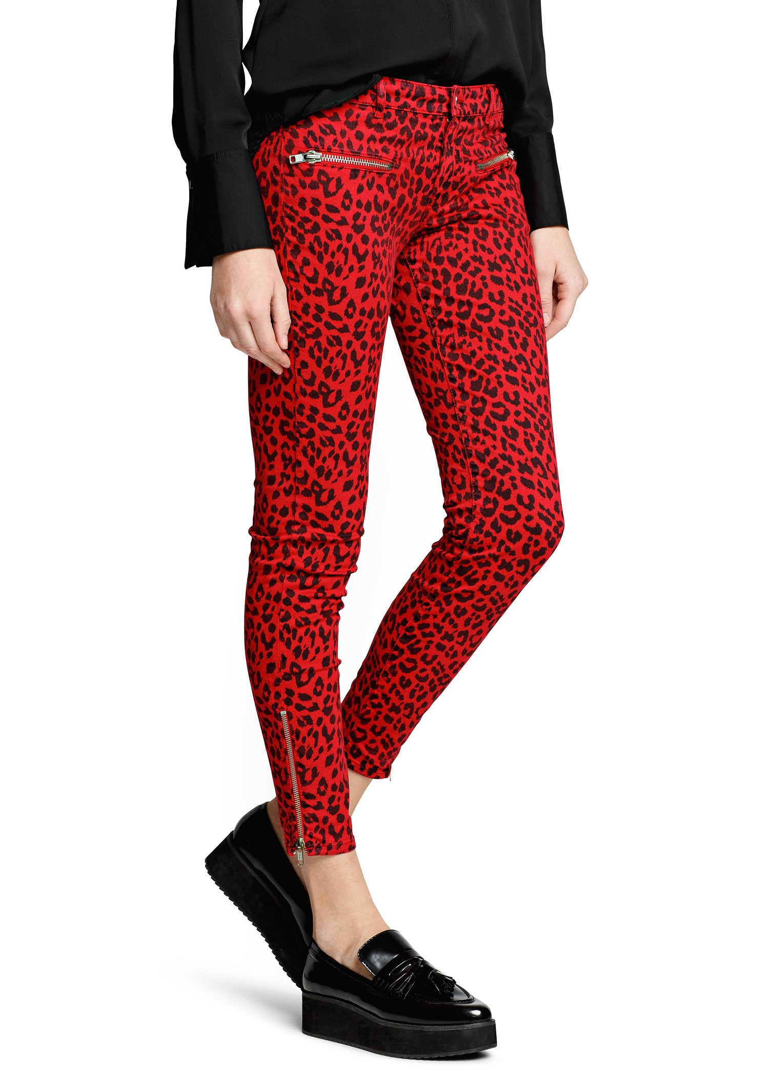 red leopard jeans