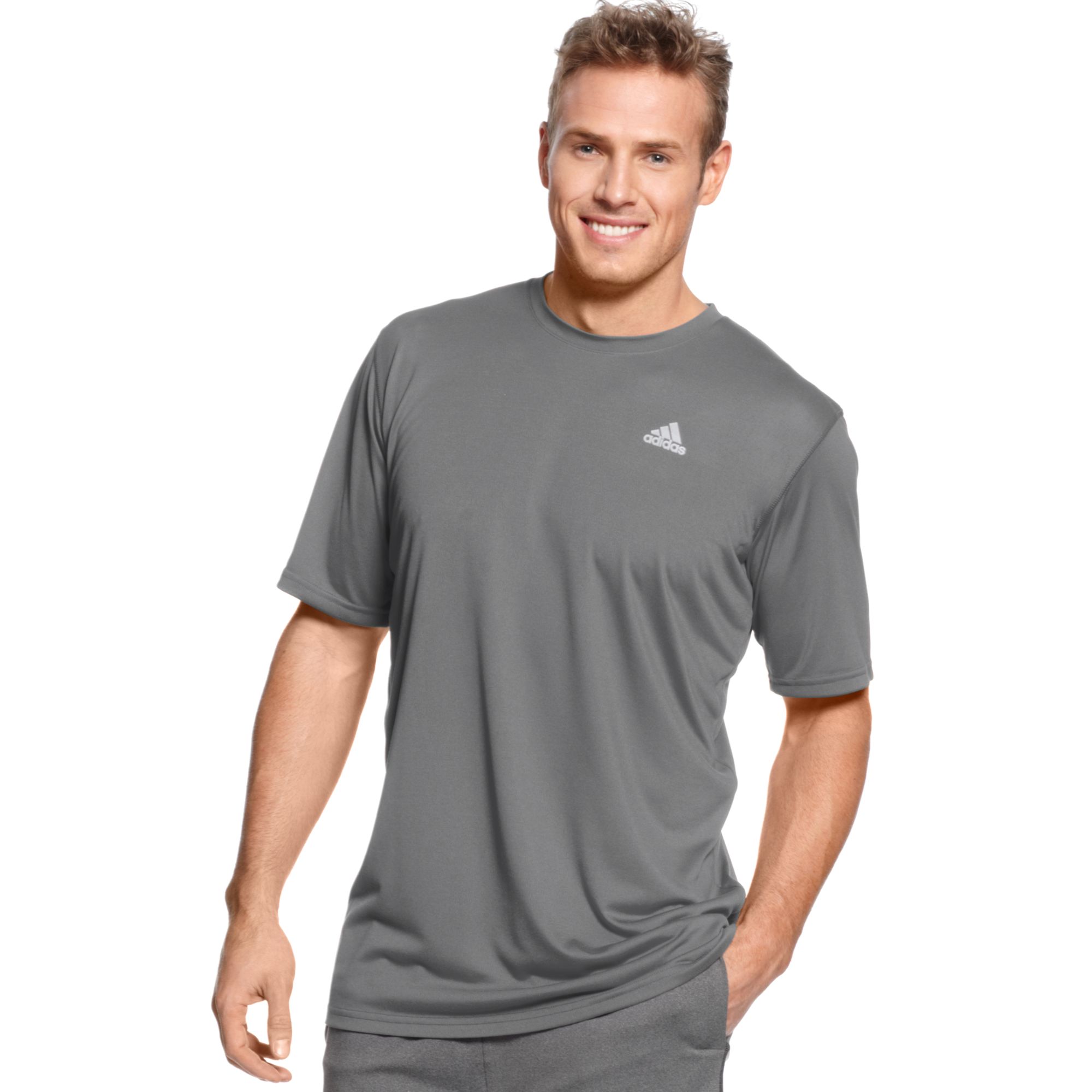  adidas  Climalite T  Shirt  in Dark Grey Heather Gray for 
