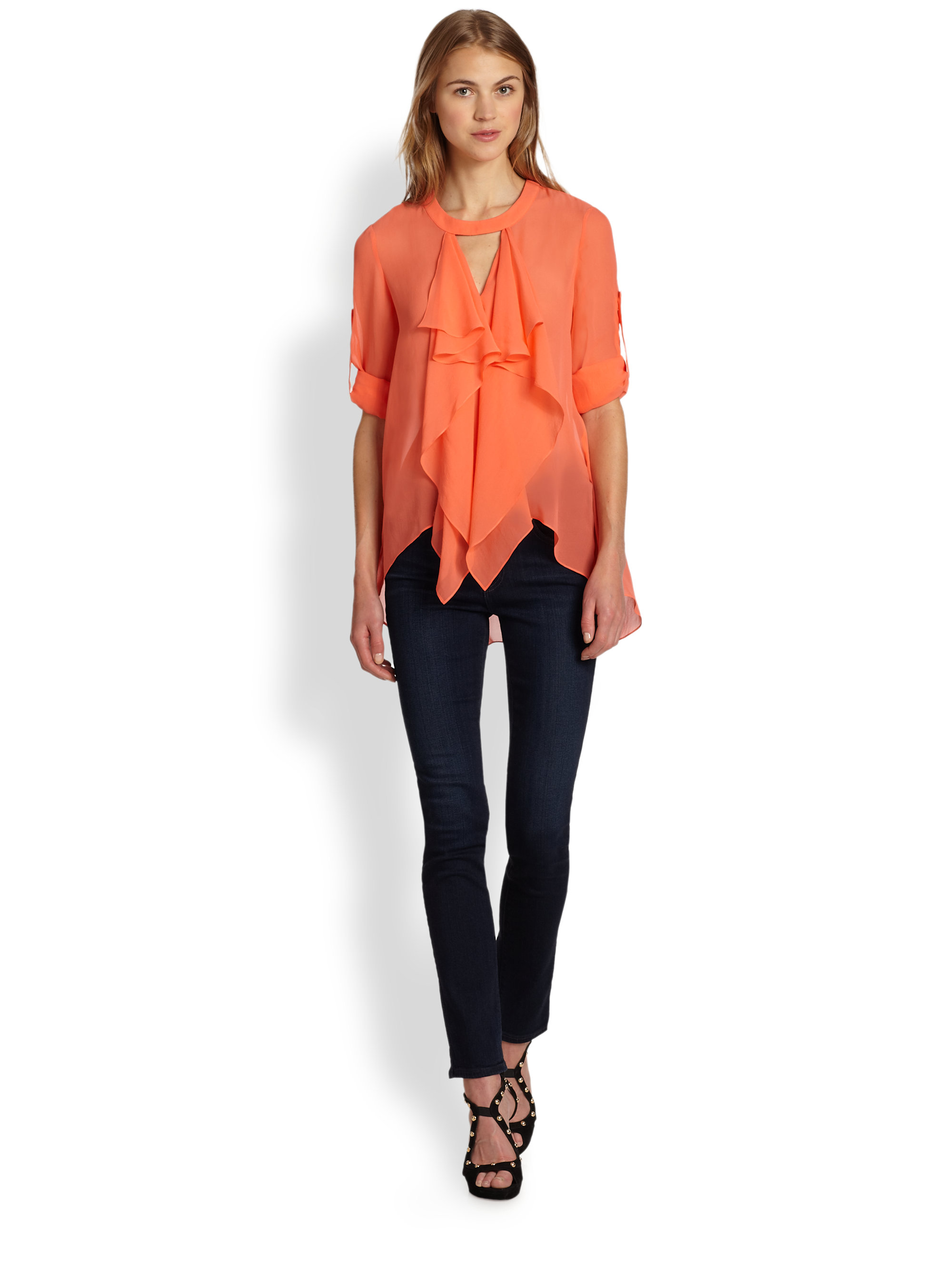 bcbg ruffle top