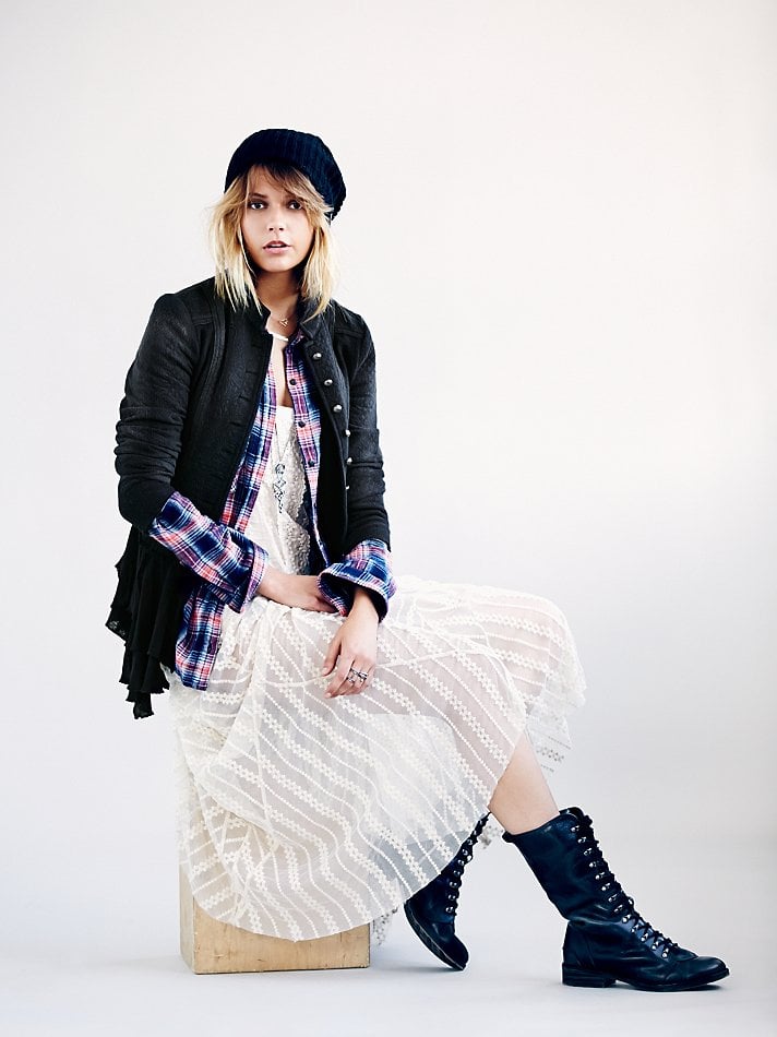 Free People Womens Military Ruffles Jacket in Black Lyst