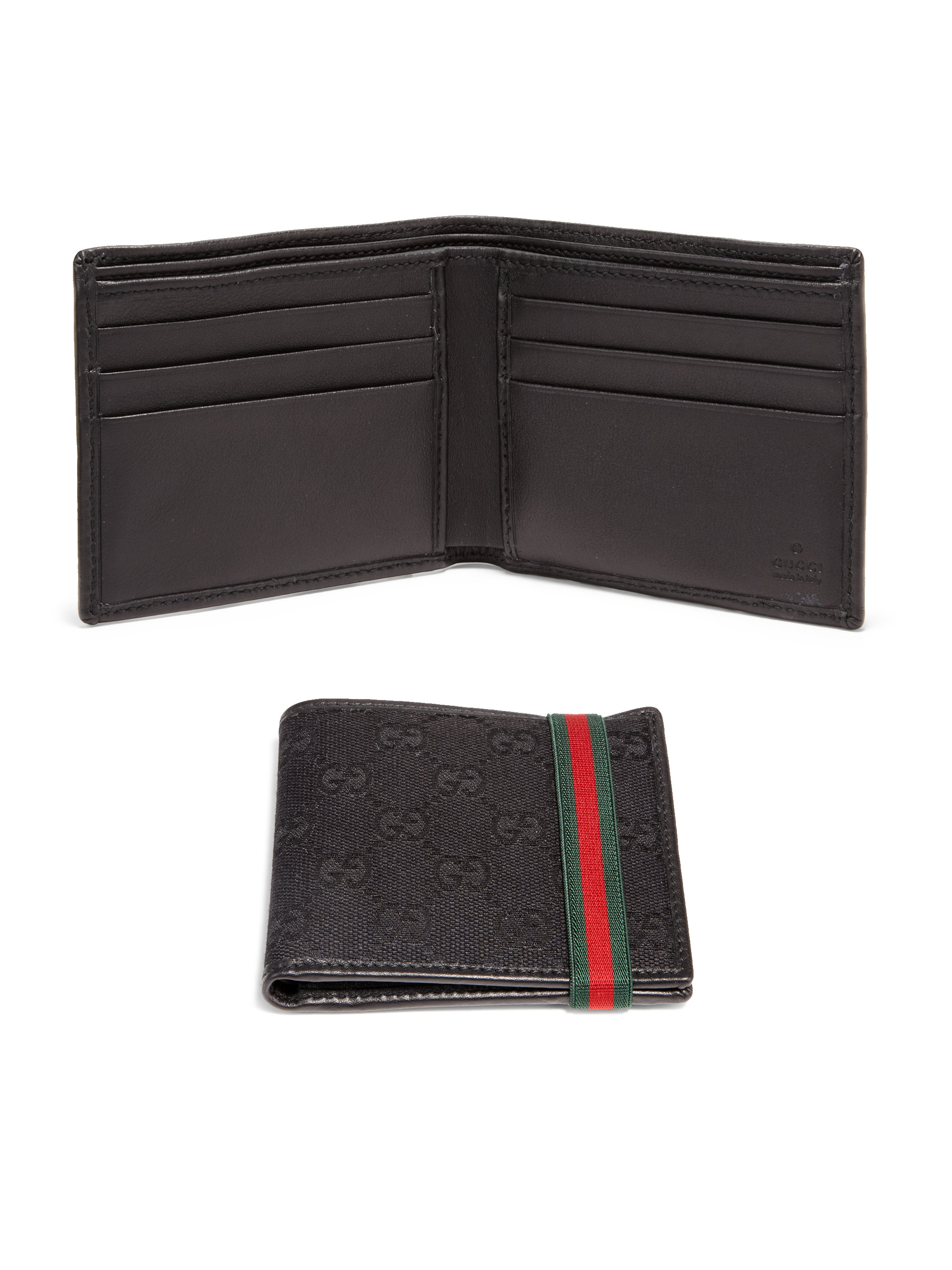 Gucci Leather Wallet in Black for Men - Lyst