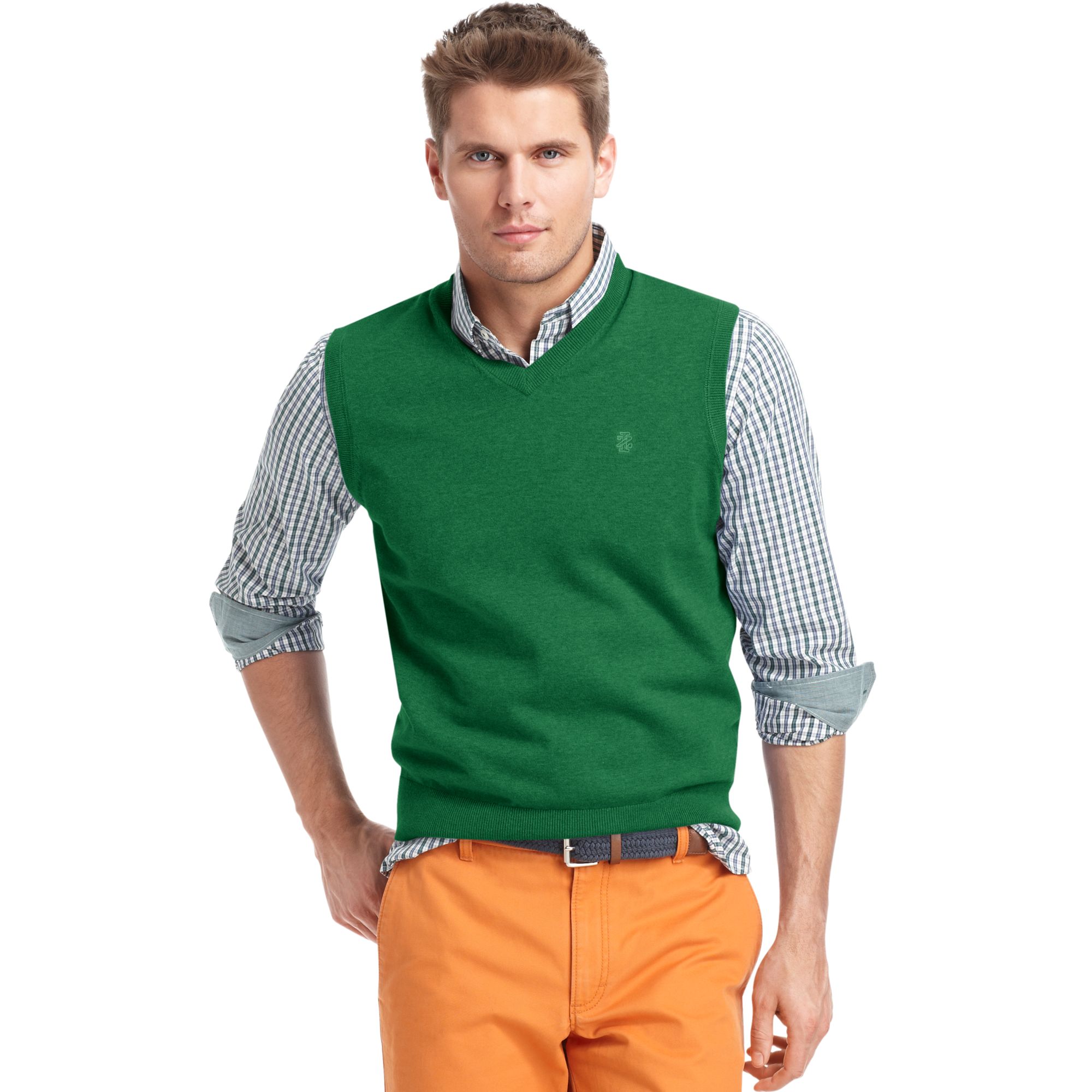 Izod Izod Sweater Vest Vneck Essential Finegauge Lightweight Sweater Vest  in Green for Men | Lyst
