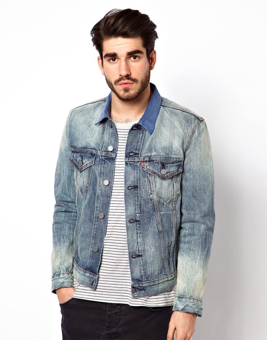 levi's trucker jacket light blue