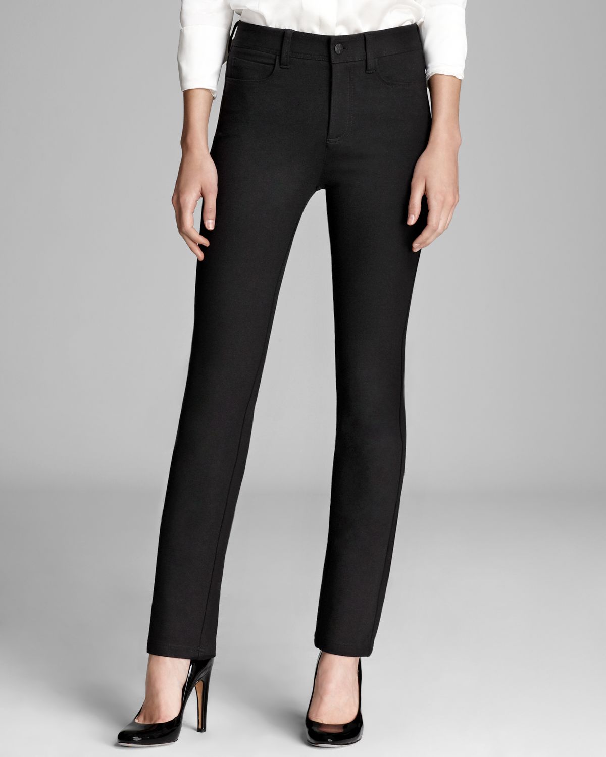 Nydj Five Pocket Basic Skinny Ponte Pants in Black | Lyst