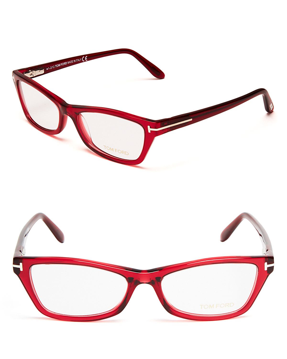 Tom Ford Rectangular Cat Eye Optical Frames in Red | Lyst