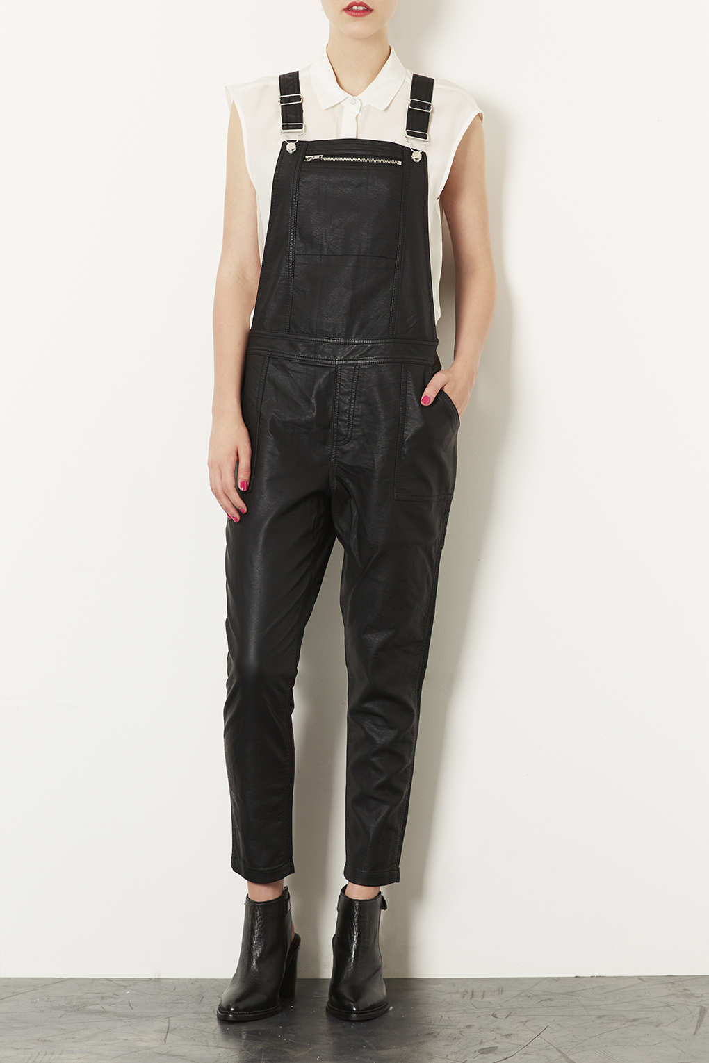suits silver asos in Lyst Leather Look Black Dungaree Topshop suits silver asos in Lyst Leather Look Black Dungaree Topshop