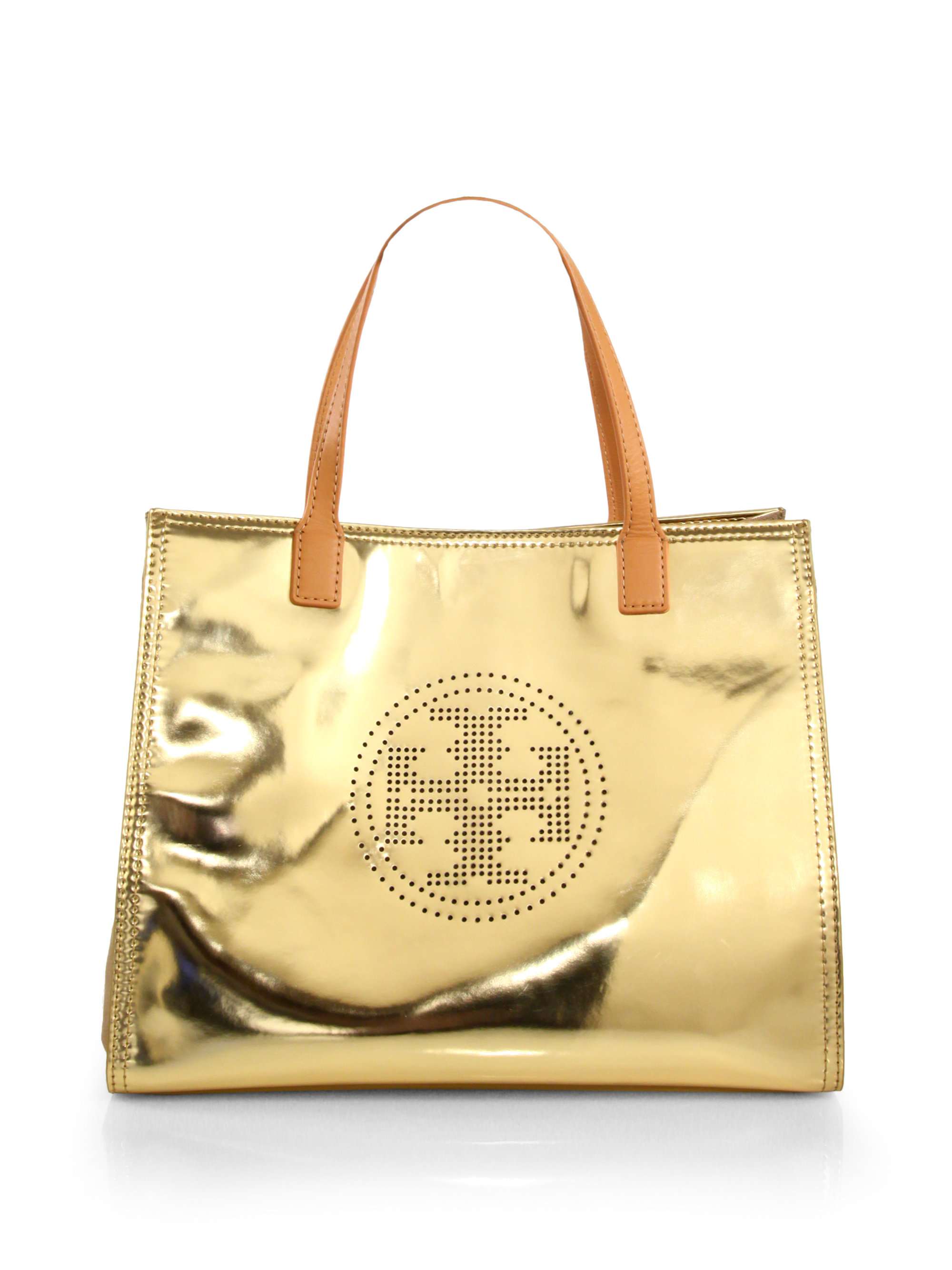 tory burch perforated logo tote