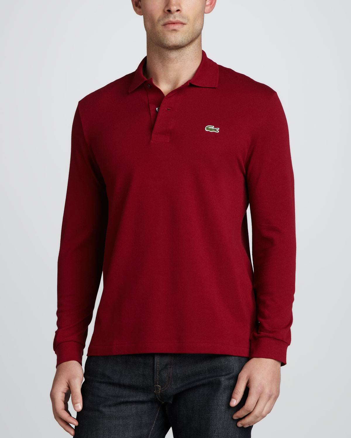 lacoste long sleeve mens polo