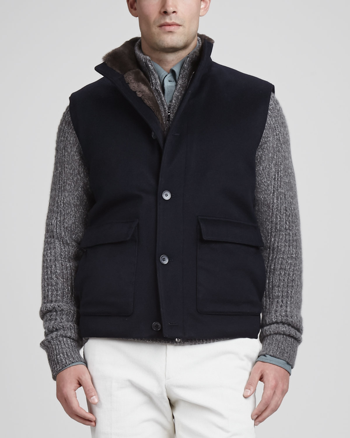 loro piana cashmere bandon vest