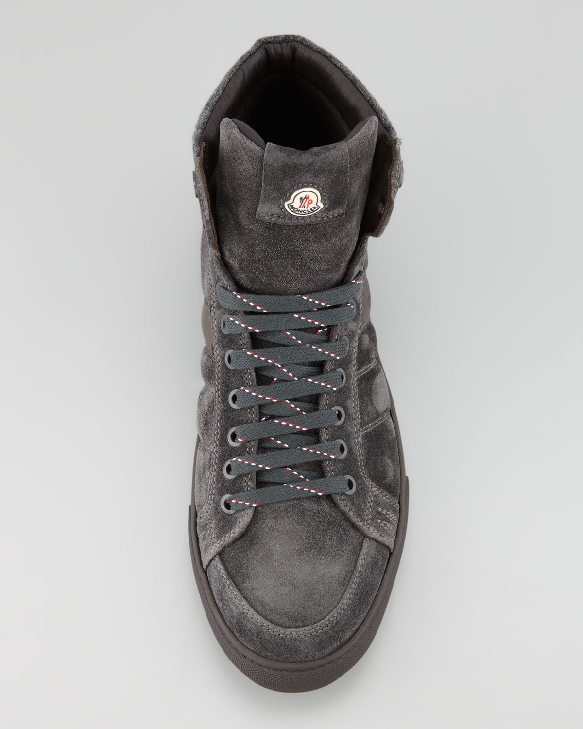 Moncler Lyon Suede High Top Sneaker in Gray for Men - Lyst