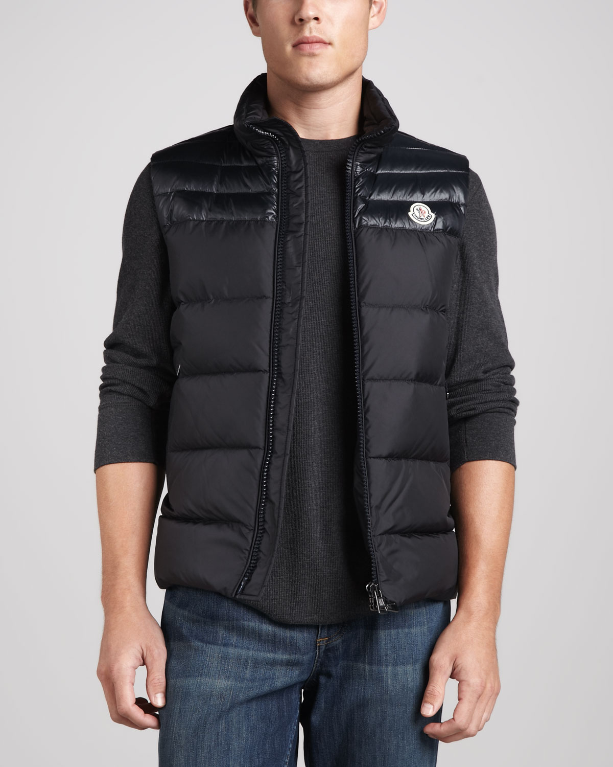 Download Moncler Dupres Matte Lacquered Down Vest Navy in Blue for ...