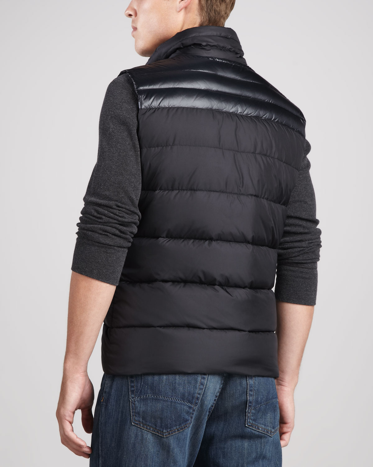 Download Moncler Dupres Matte Lacquered Down Vest Navy in Blue for ...