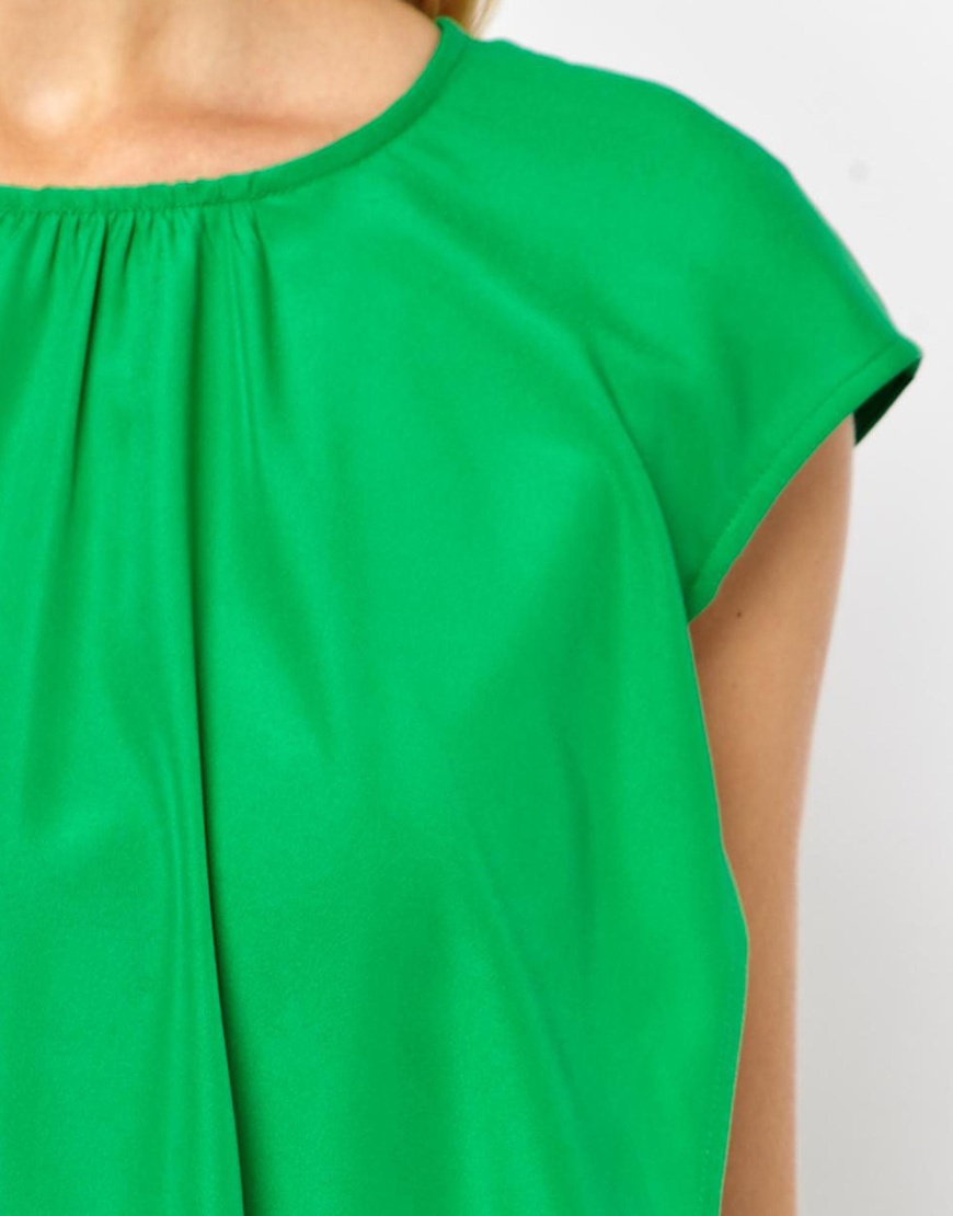 Lyst - Ted baker Dress with Asymmetric Frill in Green
