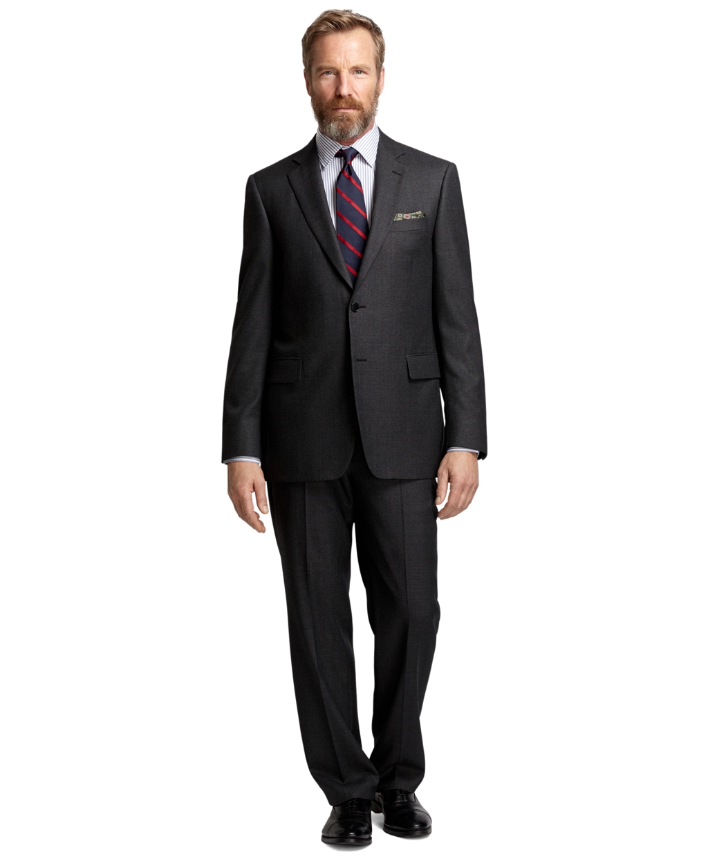 Brooks Brothers Madison Fit Charcoal Birdseye Suit in Gray for Men ...