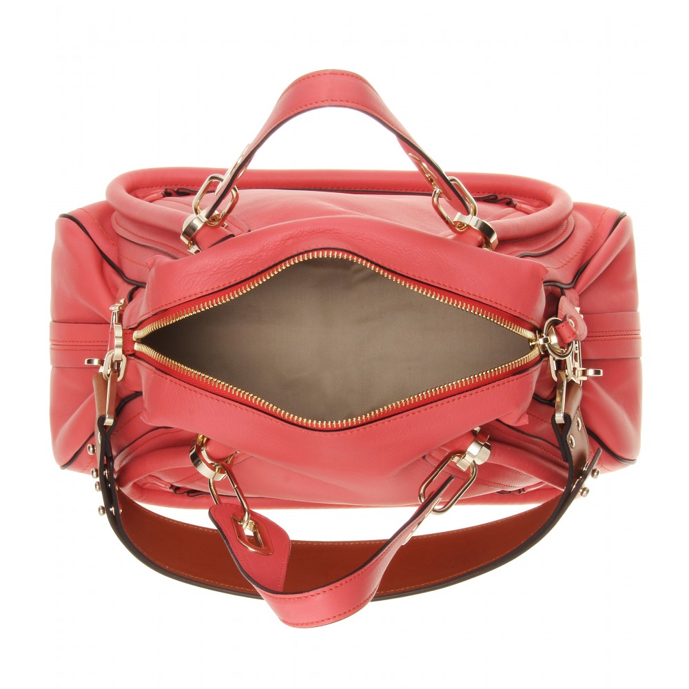 Chloé Paraty Medium Leather Shoulder Bag with Military Strap in Pink - Lyst