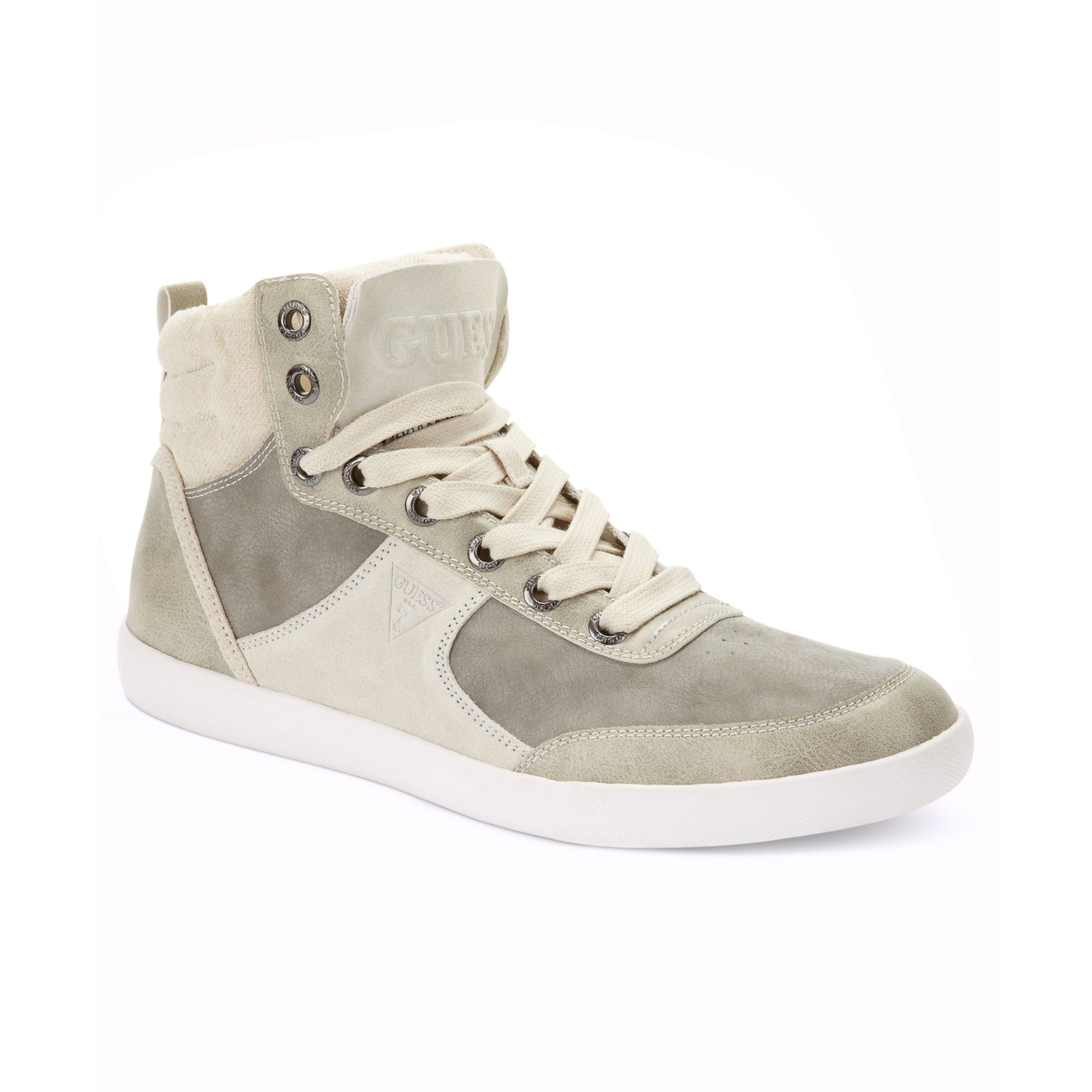 Guess Mens Shoes Jefferson Hi-top Sneakers in Ice (Gray) for Men - Lyst