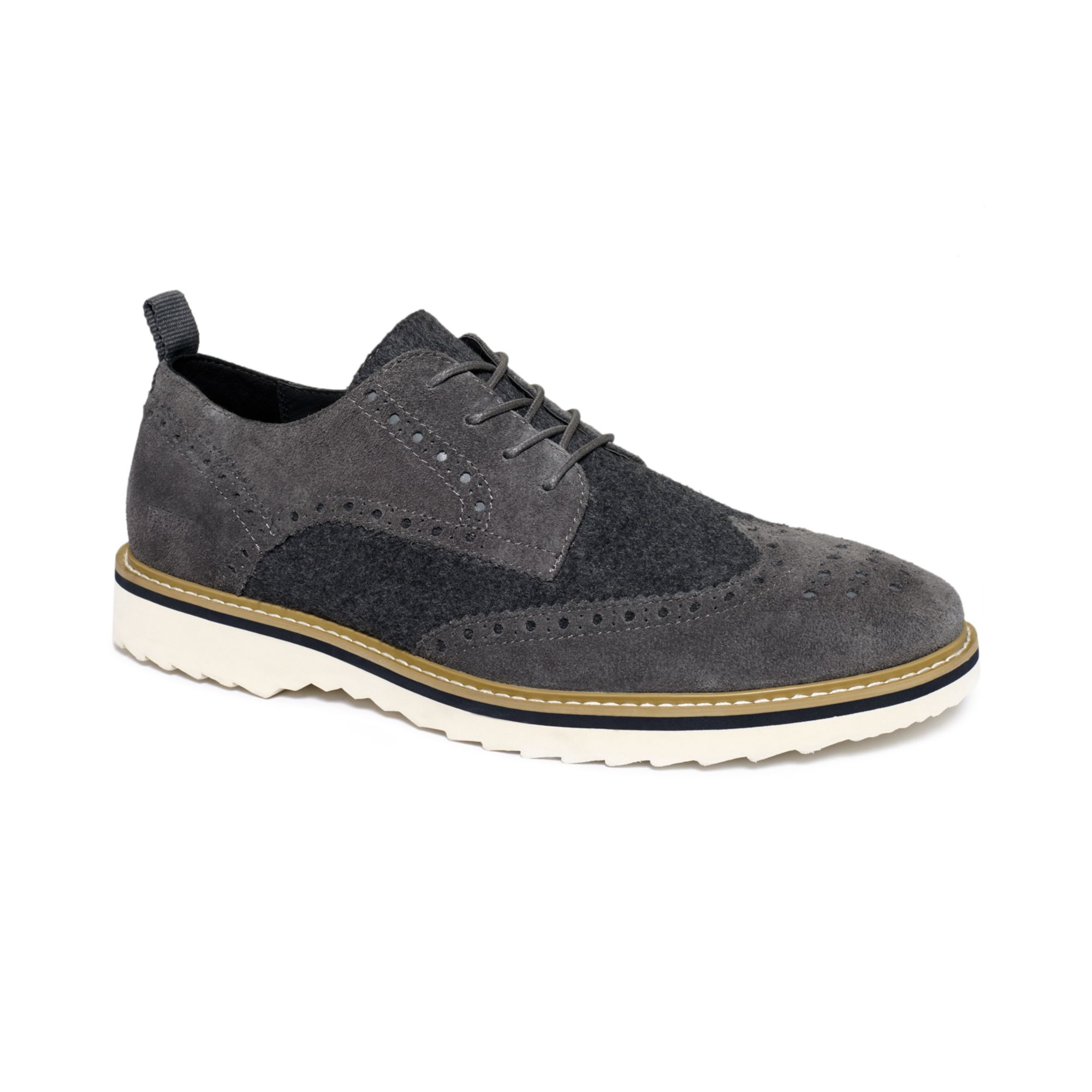 Kenneth Cole Reaction Fever Pitch Wingtip Laceup Shoes in Gray for Men ...