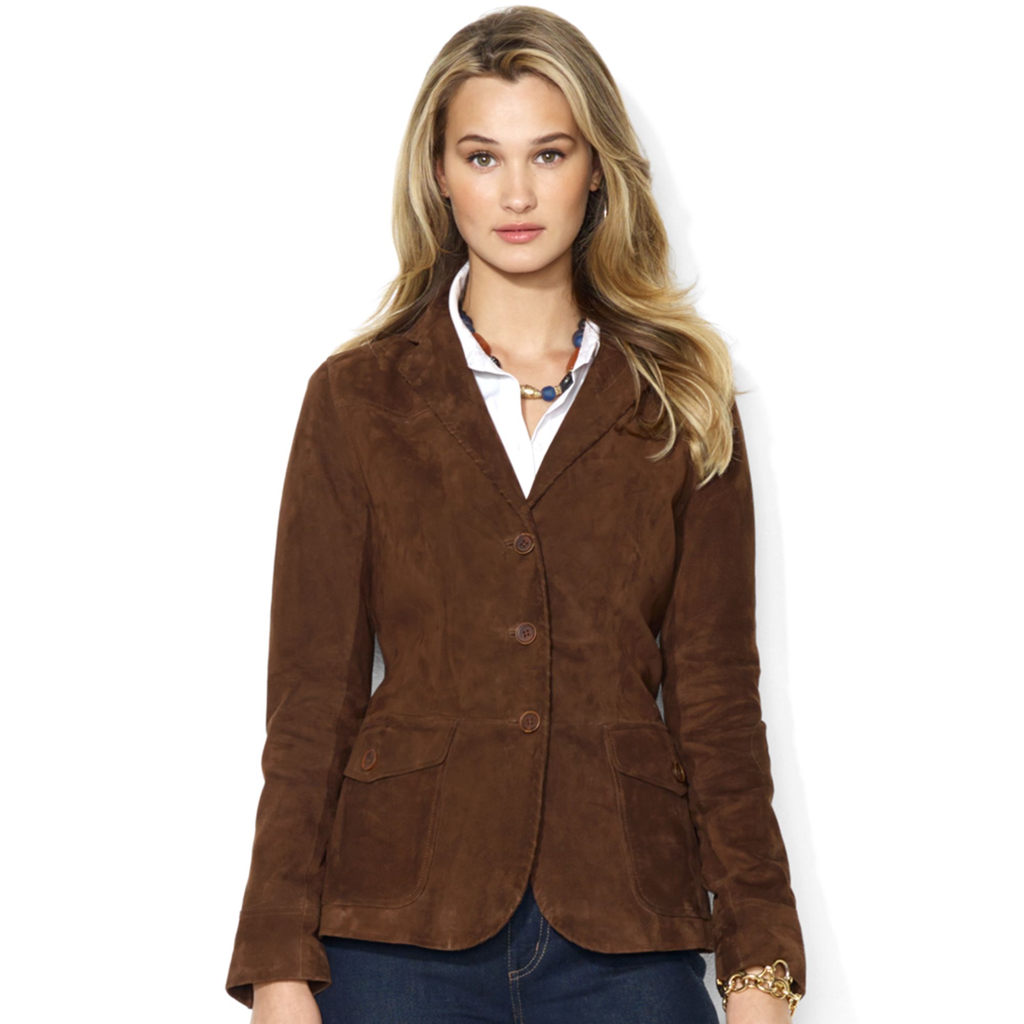 Lauren by Ralph Lauren Lauren Jeans Co Jacket Suede Blazer in Chocolate  (Brown) | Lyst