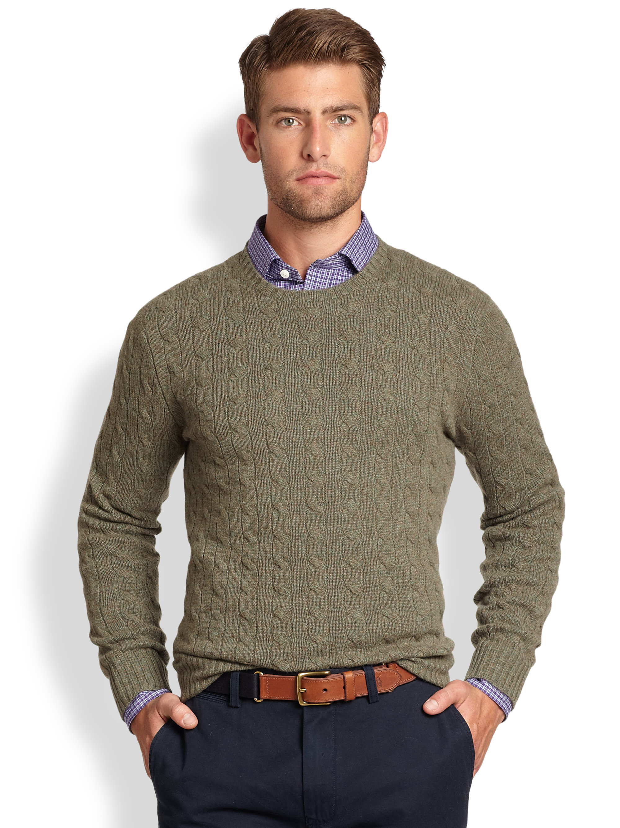 ralph lauren men's cable knit sweater