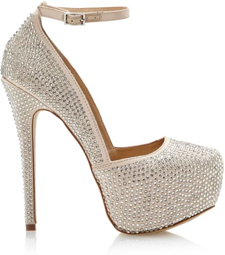 Steve Madden Deenyr Sm Jewelled Ankle Strap Court Shoes in Silver ...