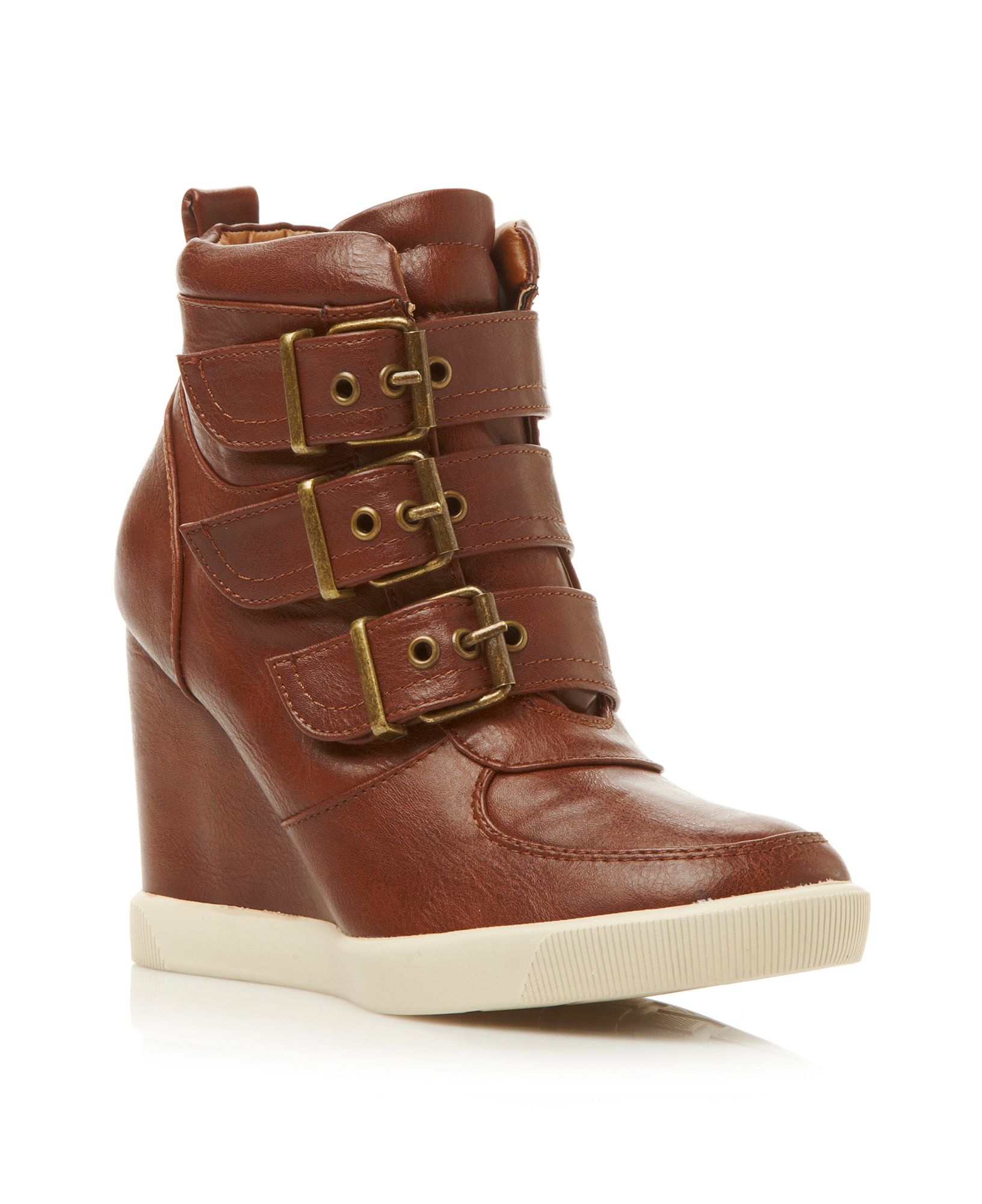 Steve Madden Latches Smwedge Sports Buckle Boots in Brown (Tan) | Lyst