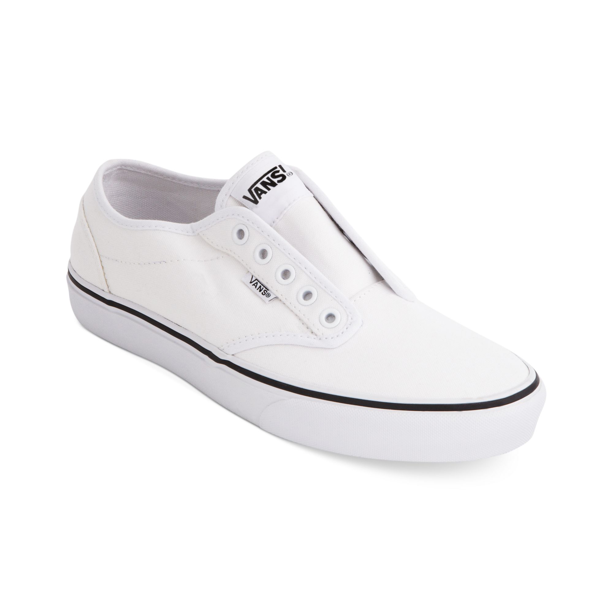 Vans Atwood Laceless Sneakers in White for Men | Lyst