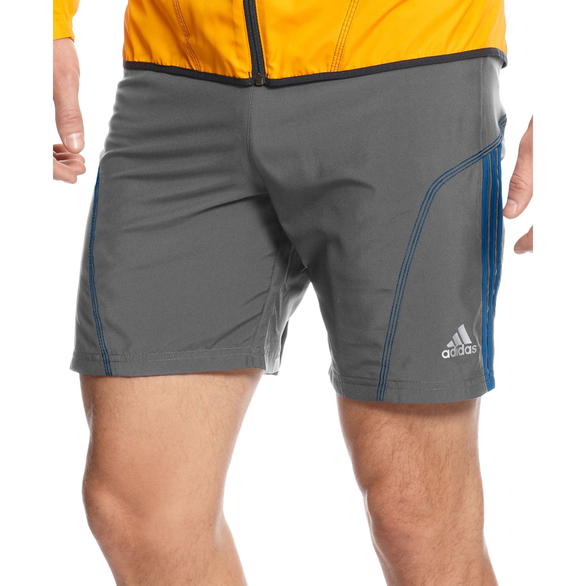 Adidas Climalite Response Drei Streifen 7 Running Shorts in Gray for