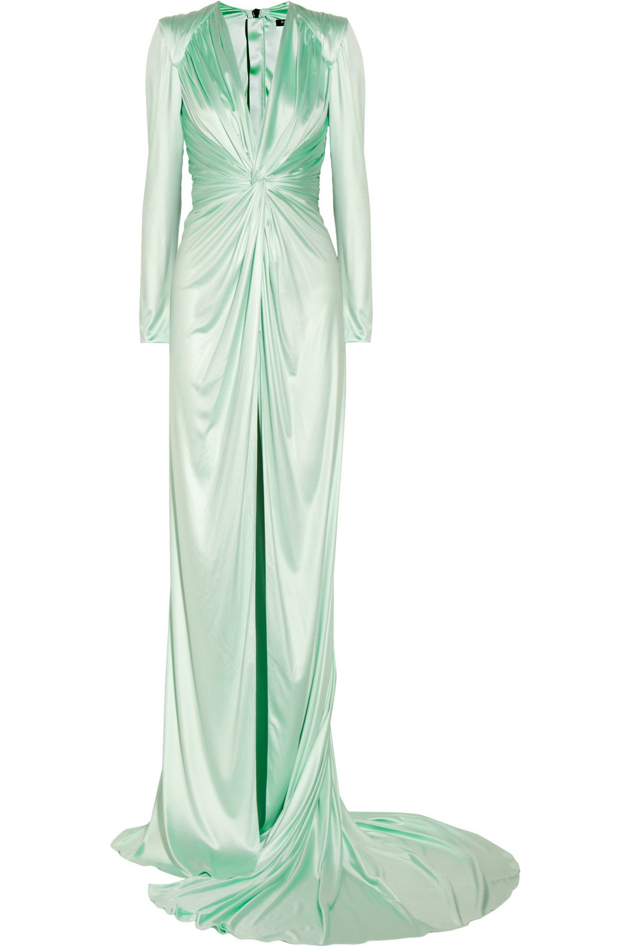 Balmain Draped Sateenjersey Gown in Mint (Green) - Lyst