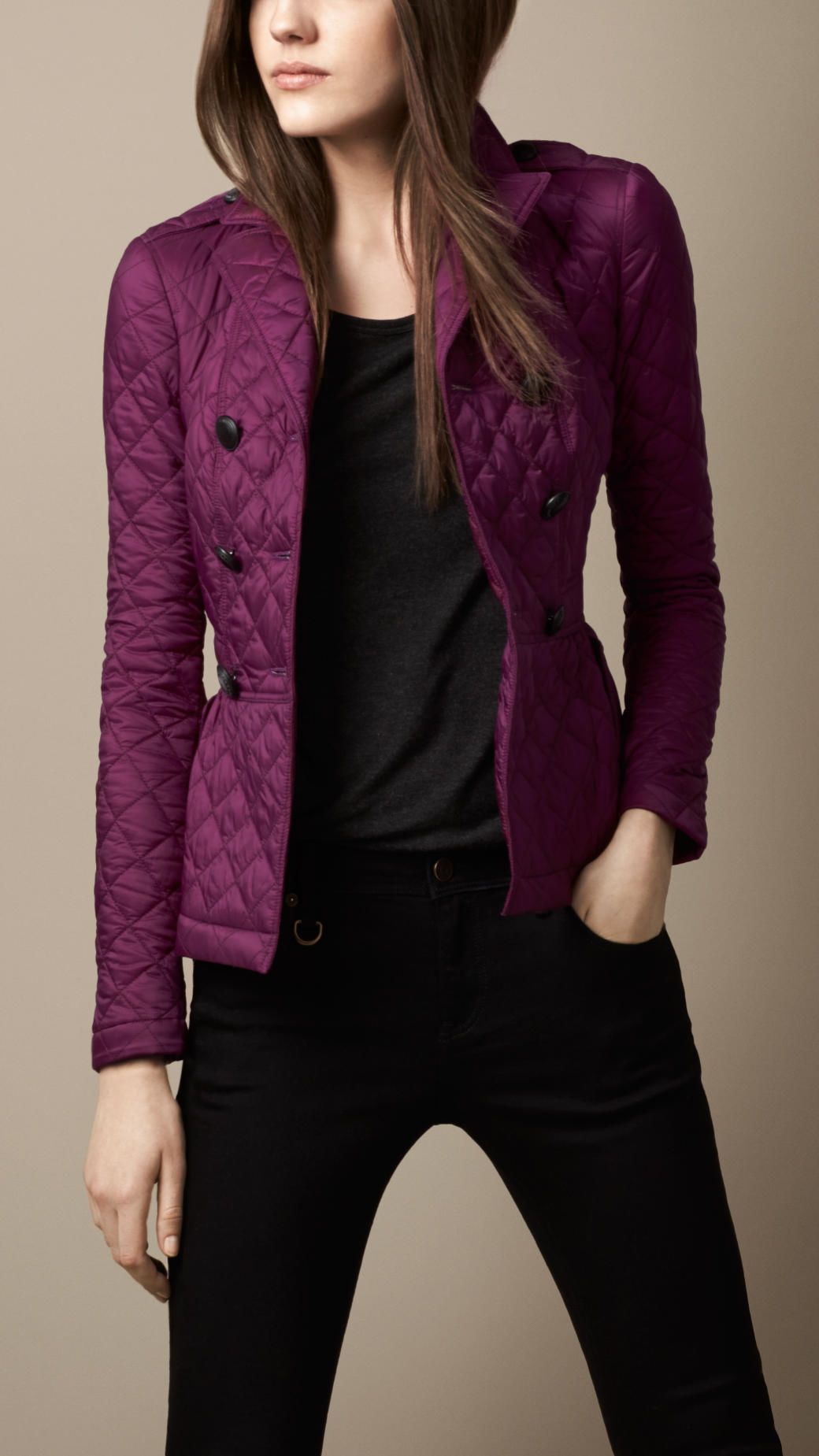 burberry jacket purple