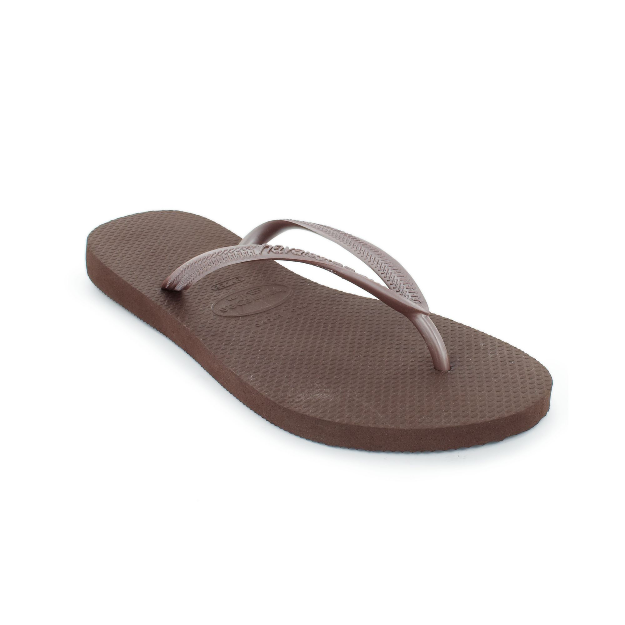 Womens Shoes Flats and flat shoes Sandals and flip-flops Havaianas Slim Flat Flip Flop 6.5 Dark Brown 