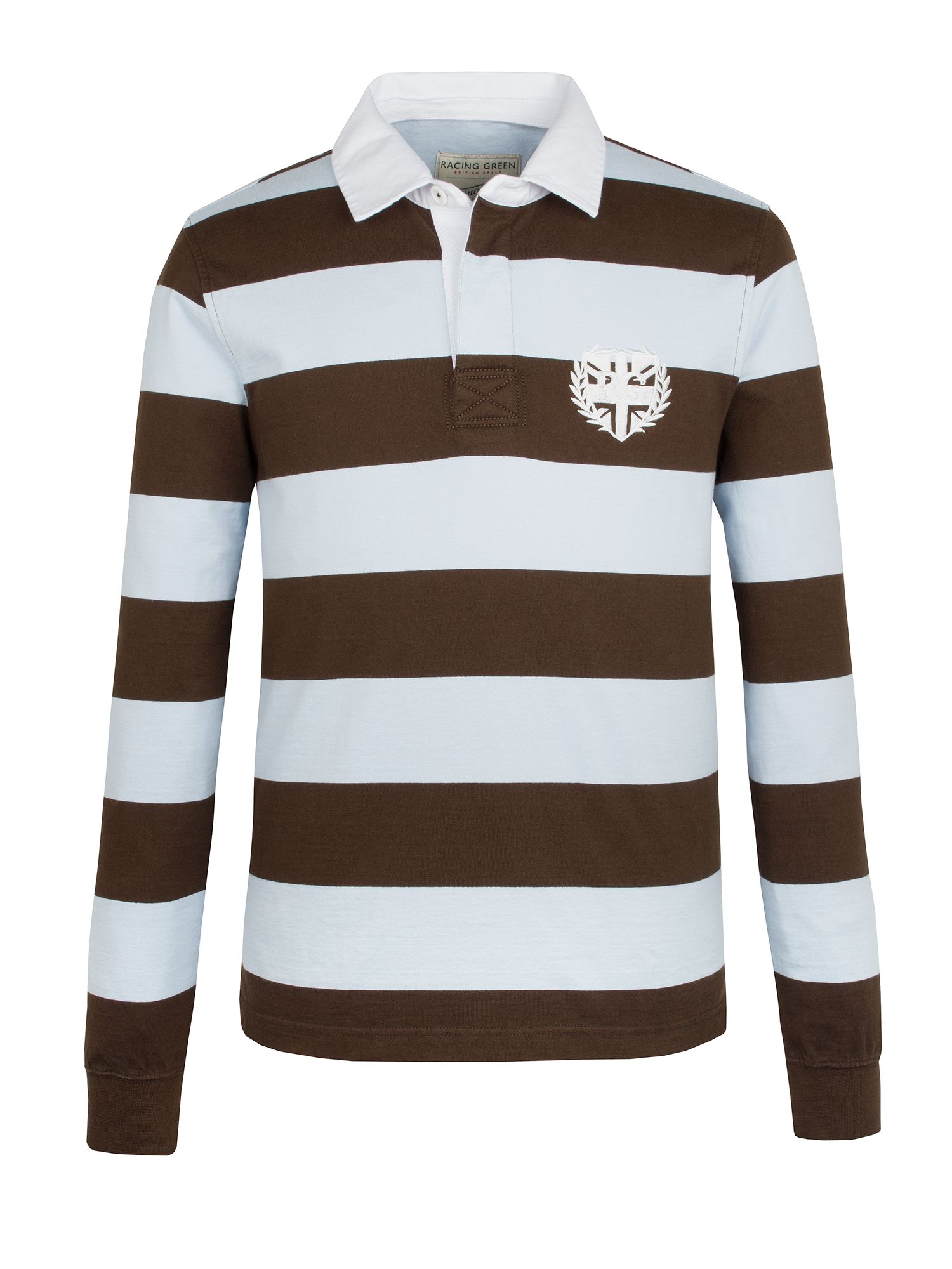 Racing green Block Stripe Rugby Shirt in Brown for Men | Lyst