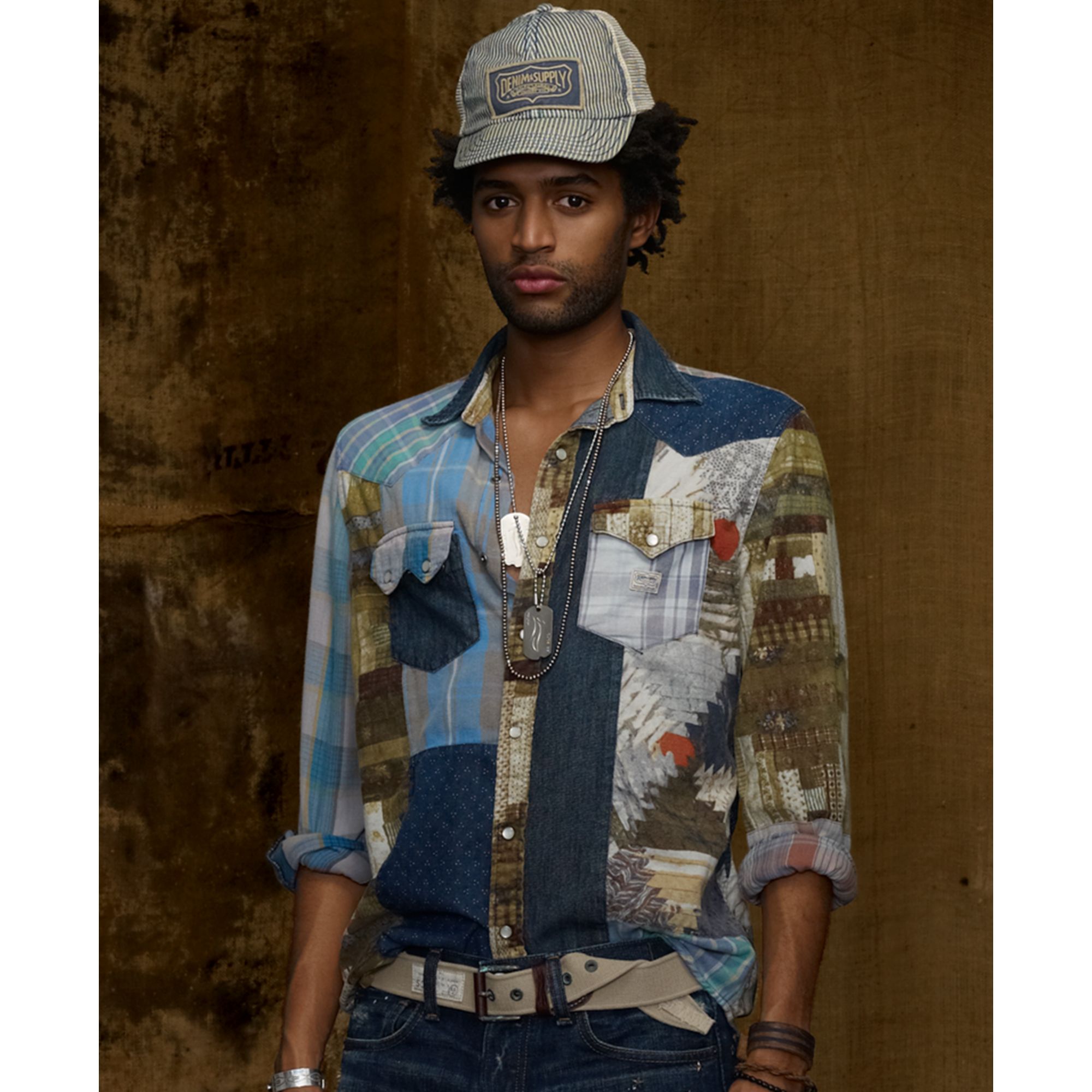 Denim Supply Ralph Lauren Patchwork Western Shirt For Men Lyst