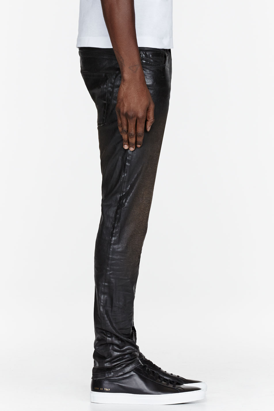 Diesel Black Gold Black Wet Look Coated Jeans for Men | Lyst