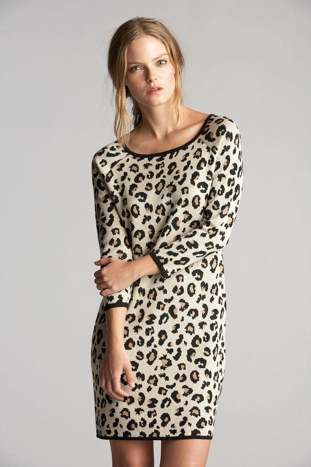 leopard knit dress