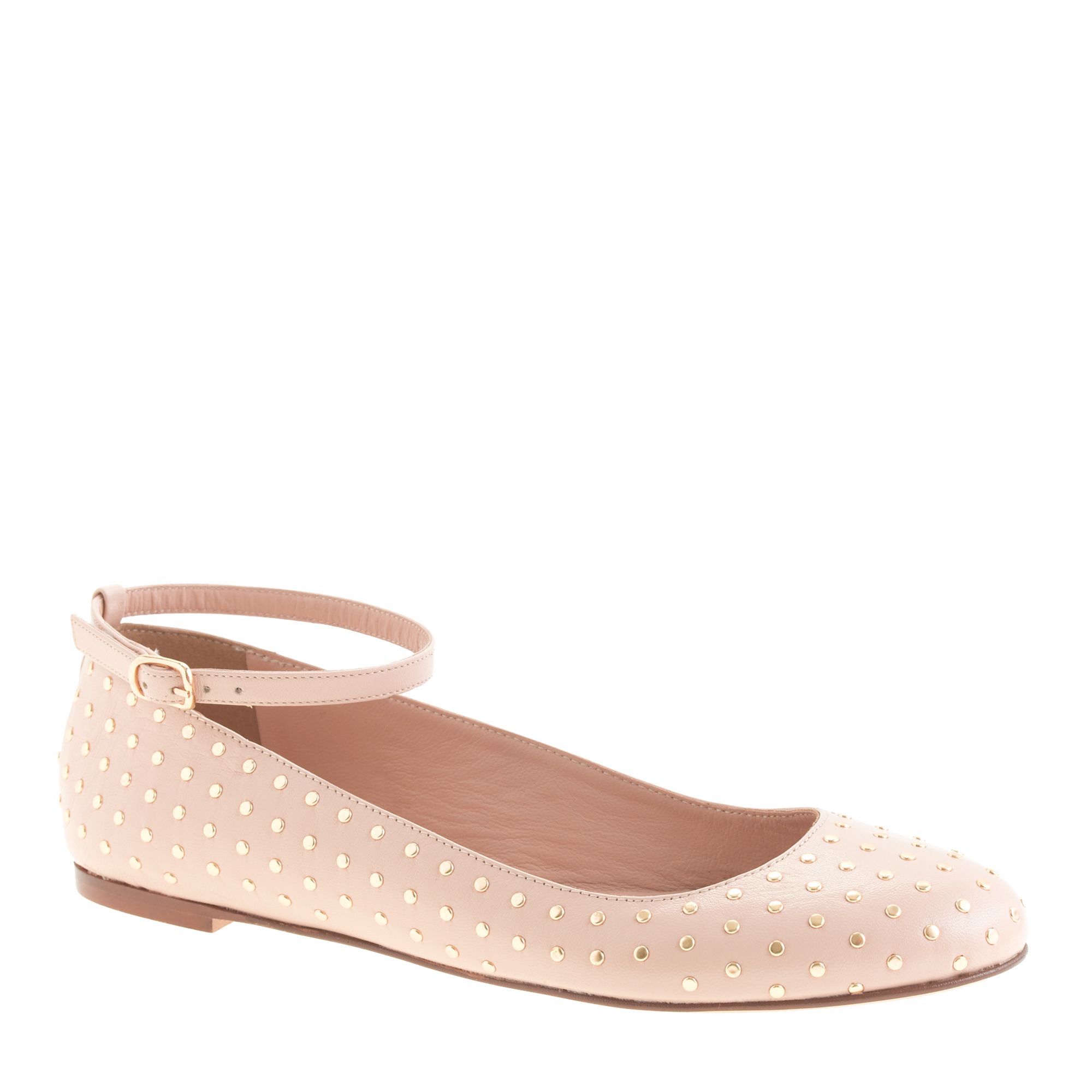 white ankle strap ballet flats