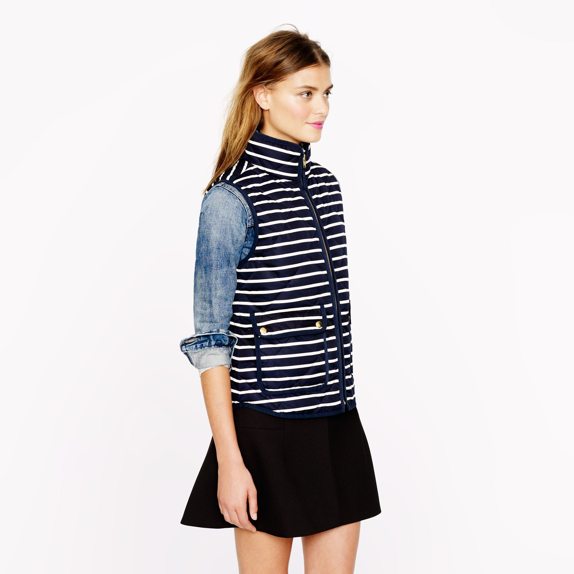 navy and white striped vest top