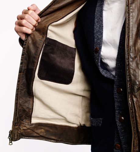 J.crew Leather Garrett Jacket in Brown for Men (vintage brown) | Lyst