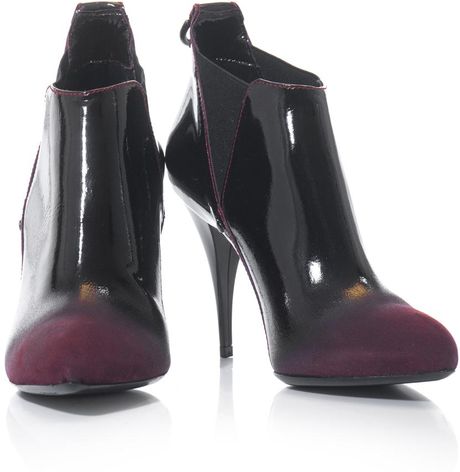 Mcq By Alexander Mcqueen Suede and Patent Ombre Boots in Purple ...