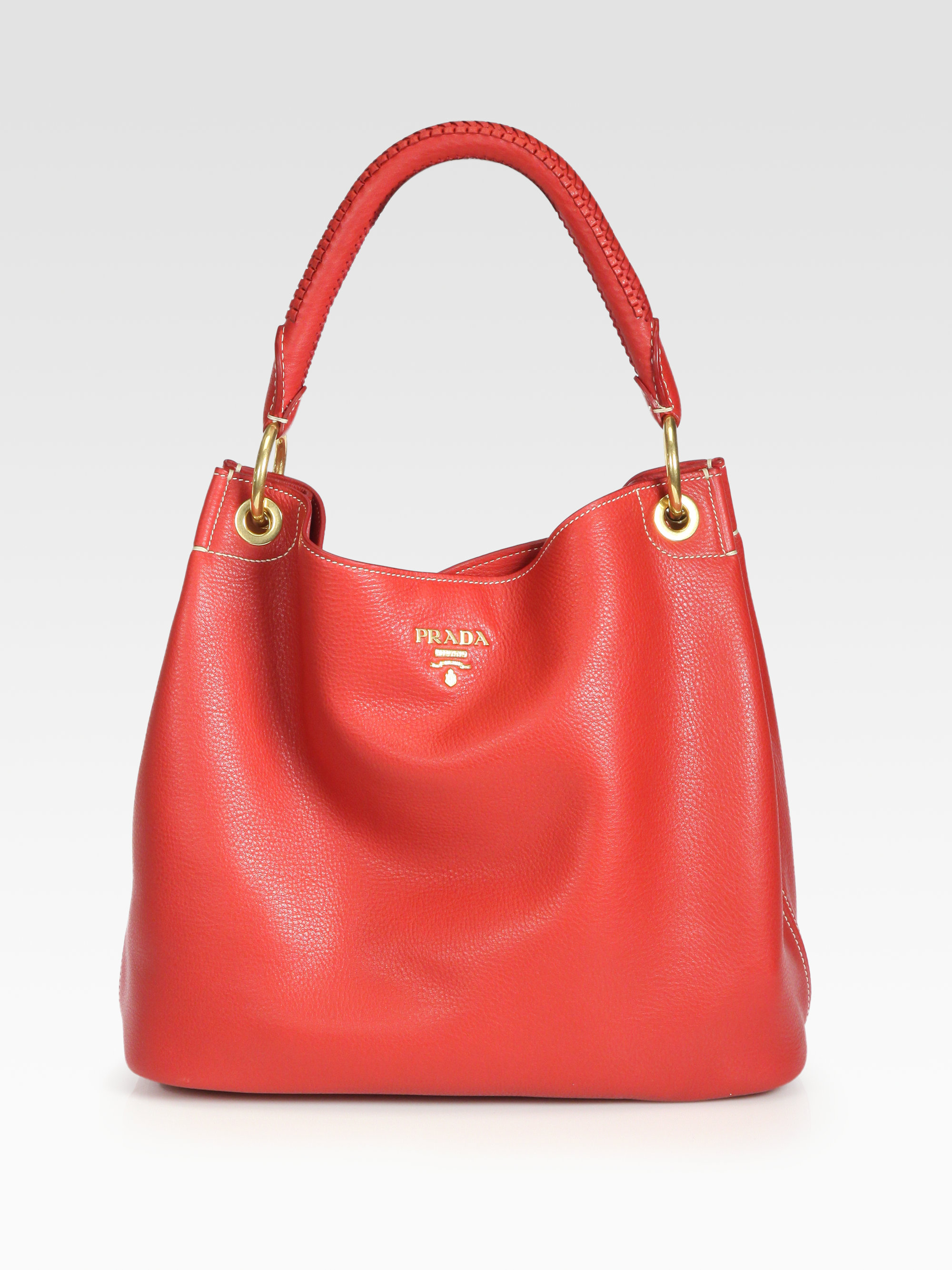 Bruno Rossi Italian Made Burgundy Red Leather Hobo Bag-A150-