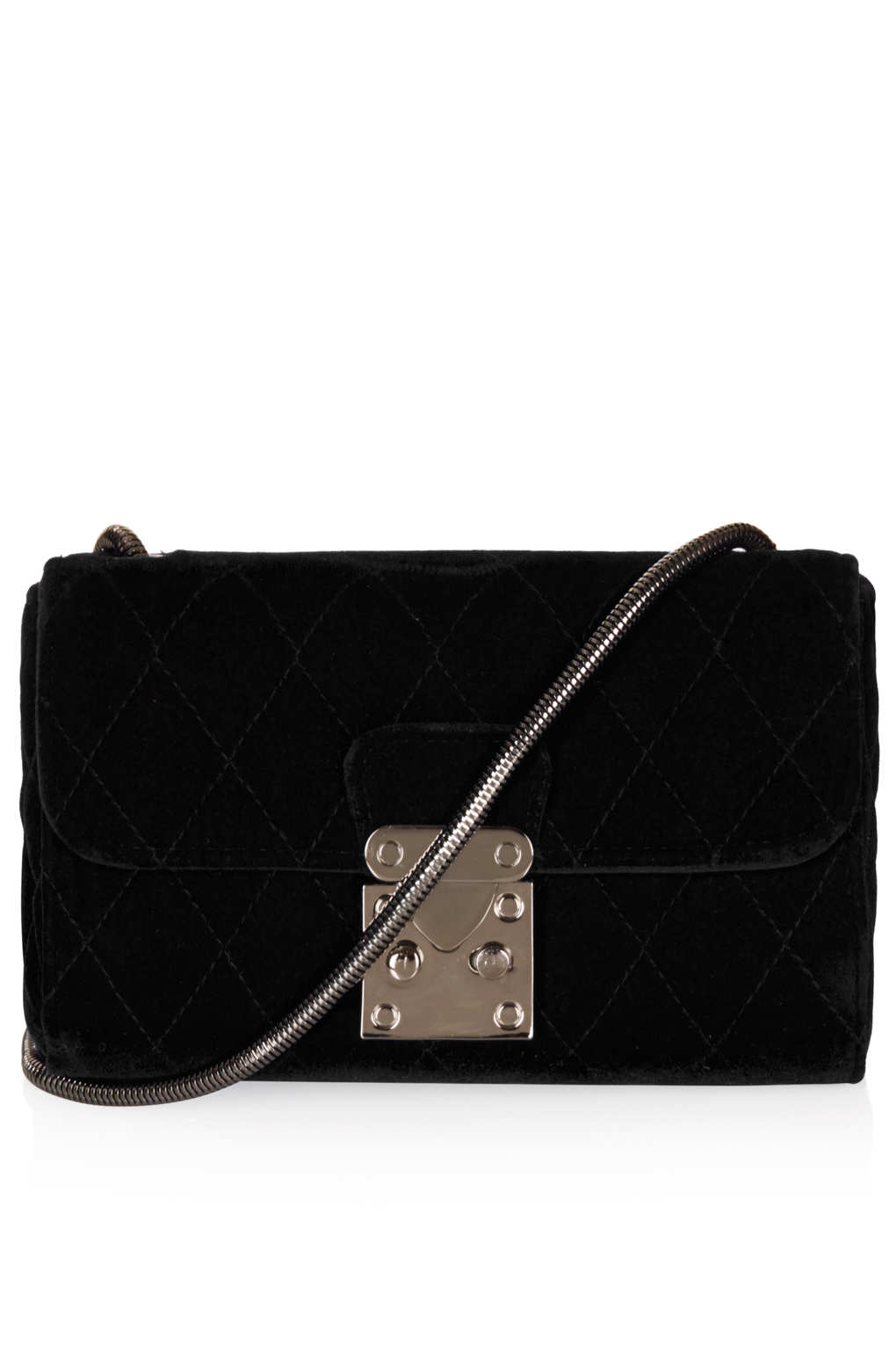 Velvet Quilted Crossbody Bag in Black Lyst