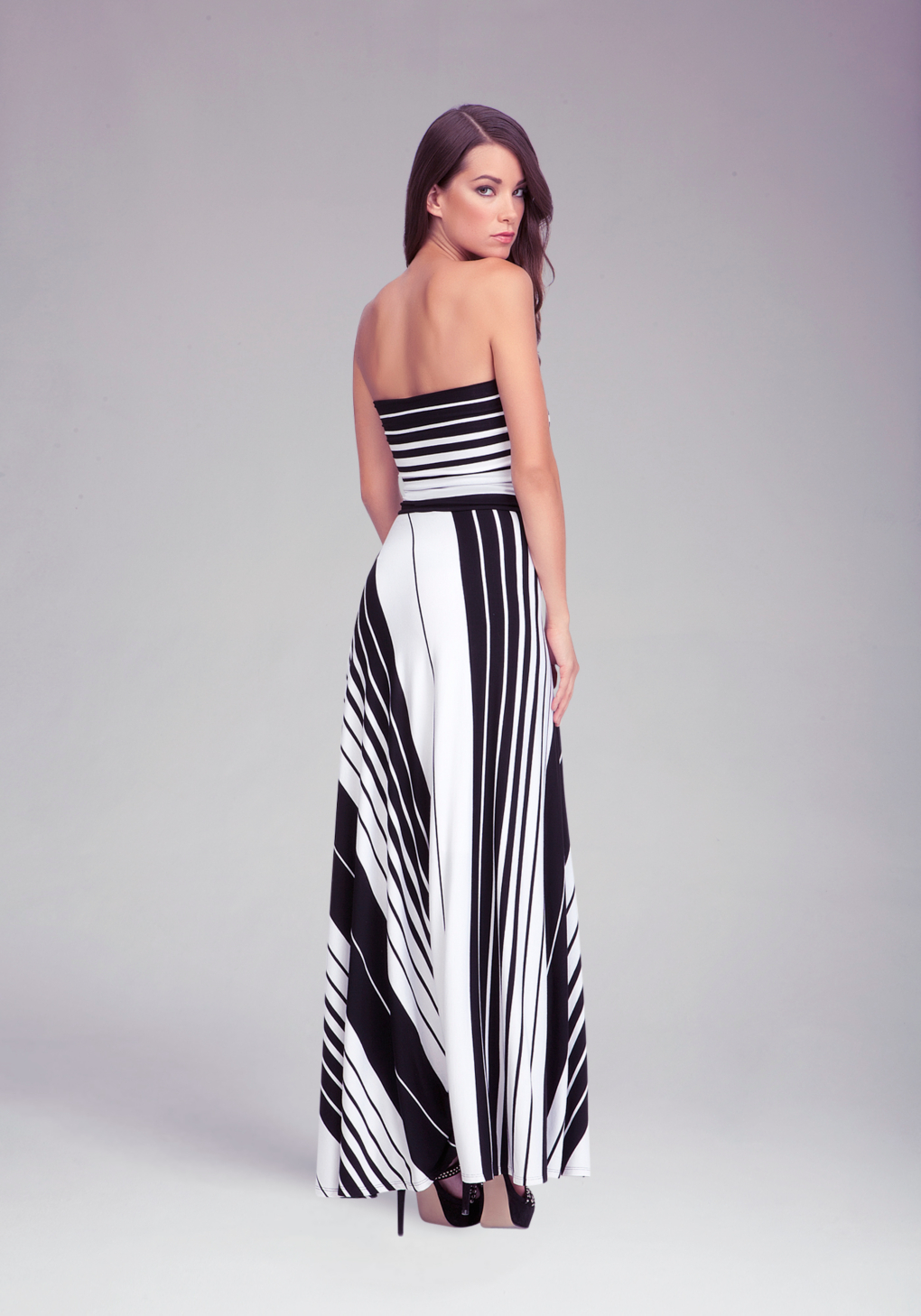 black and white tube dress