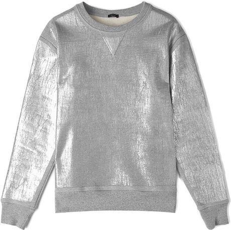 Joseph Foil Printed Sweatshirt in Silver (grey) | Lyst
