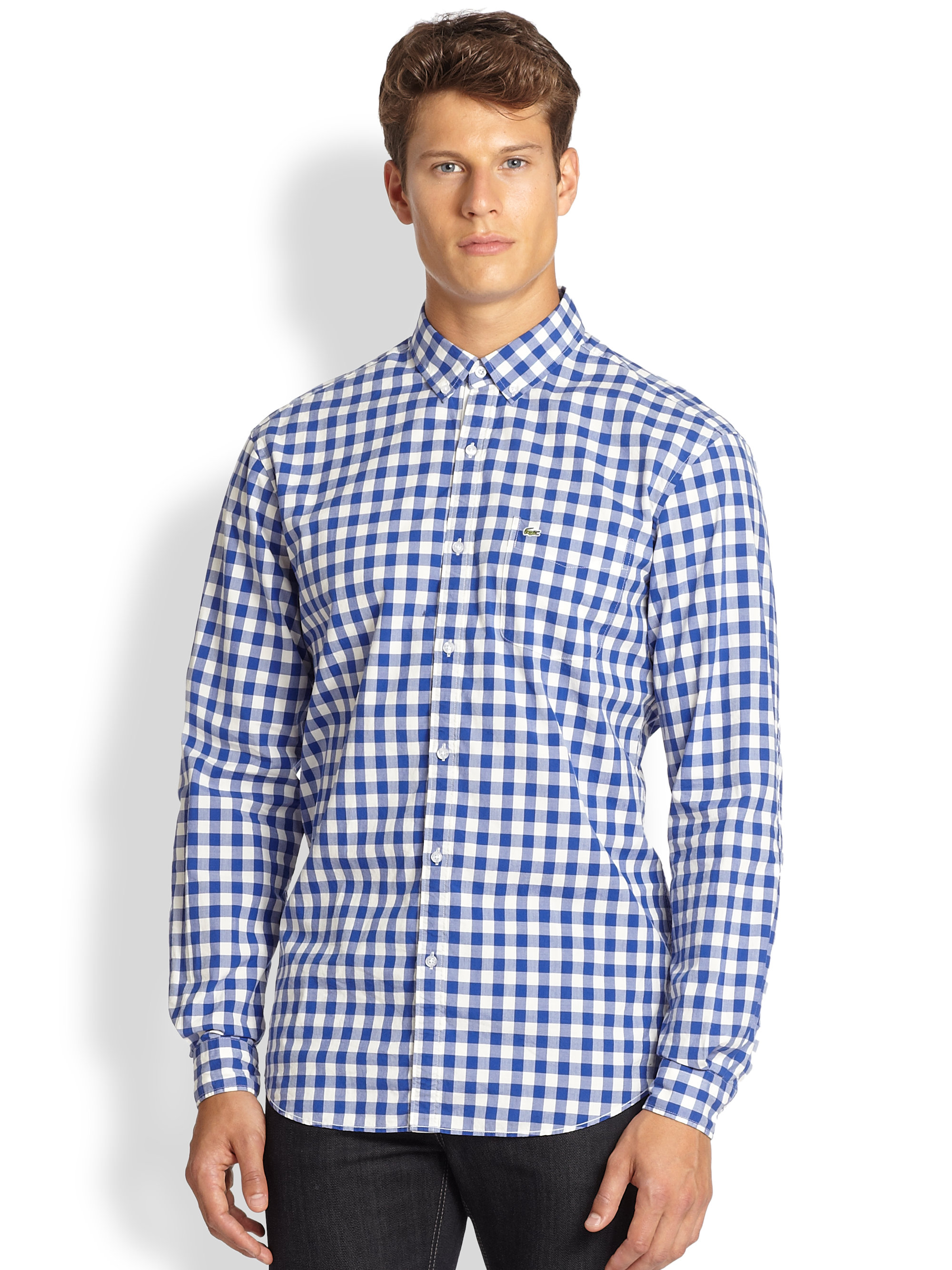 lacoste checkered shirt