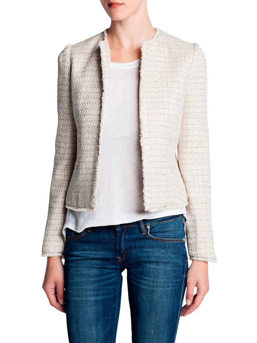 Frayed Edge Bouclé Jacket Women
