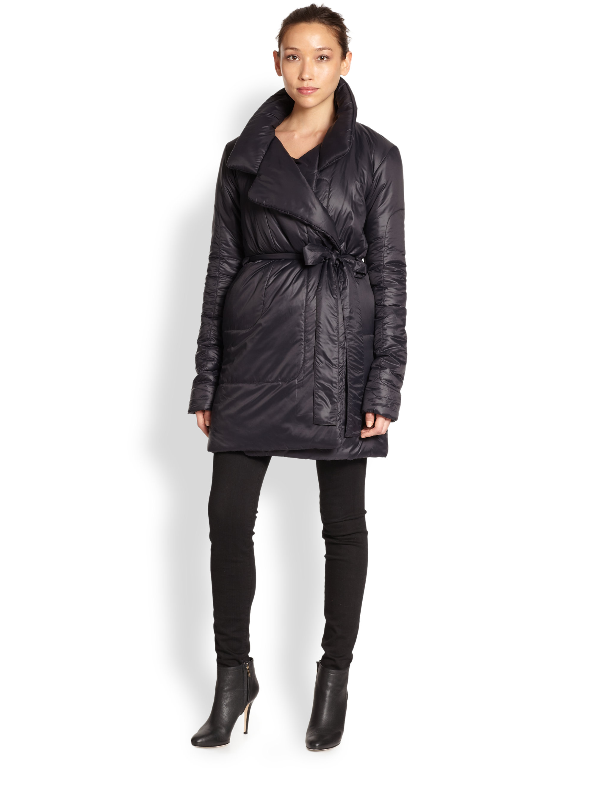 Norma Kamali Narrow Sleeping Bag Car Coat In Black Lyst Norma Kamali Narrow Sleeping Bag Car Coat In Black Lyst
