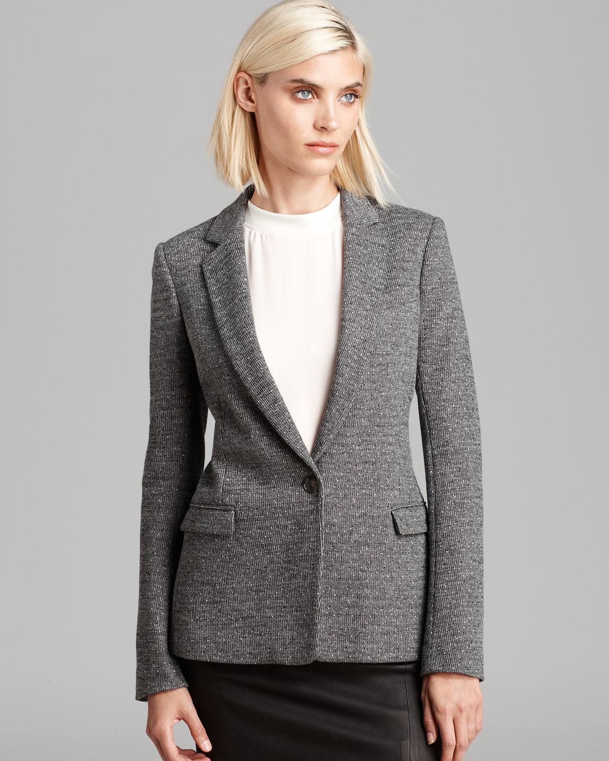 Theory Suit Blazer Dancey K Kenmore in Black/White (Gray) - Lyst